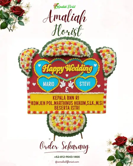 Papan Bunga Pernikahan Cinoyong